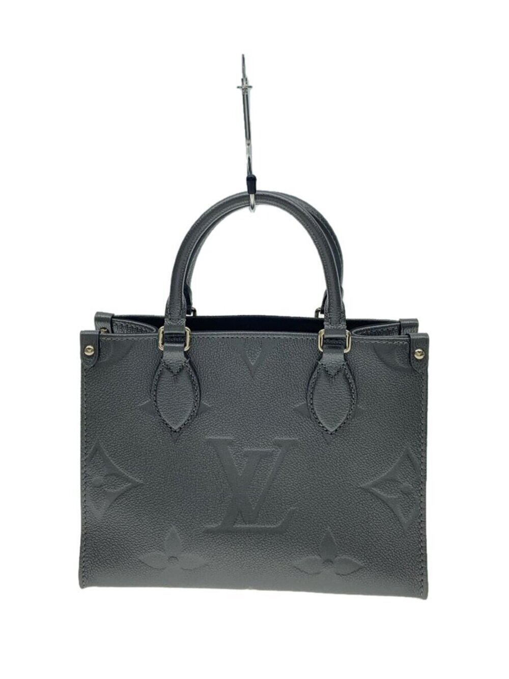 LOUIS VUITTON Shoulder Bag Leather All over Empreinte On The Go Black